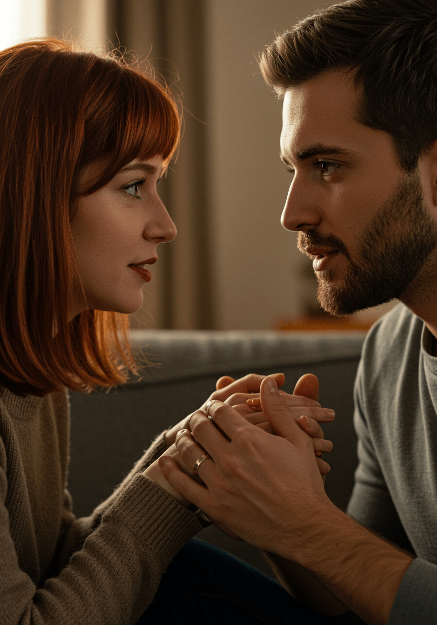 Young couple sharing a heartfelt talk about sex and relationship in a relaxed environment
