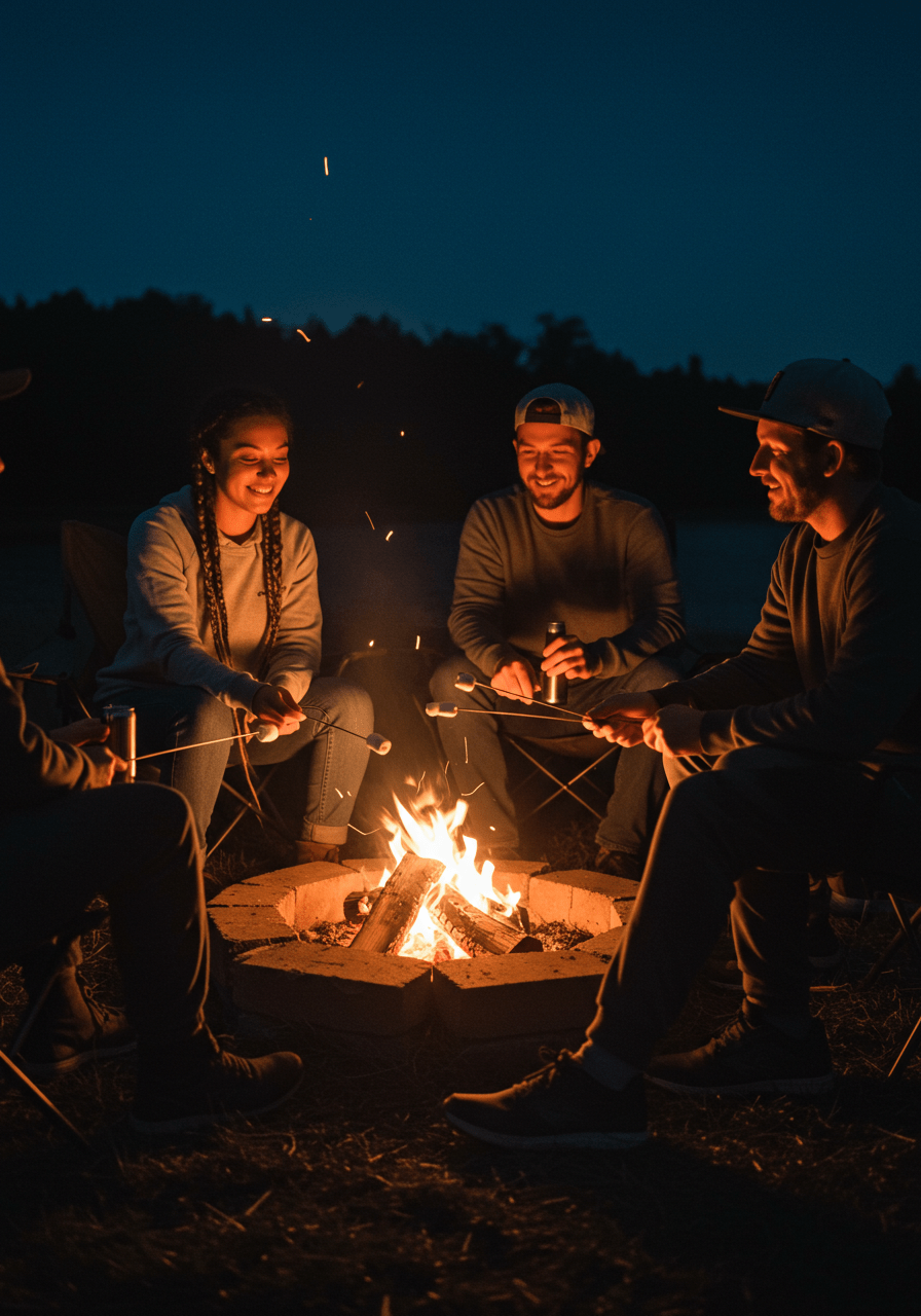 Friends relaxing outdoors, supporting mental health and fostering mindful social interactions in dating