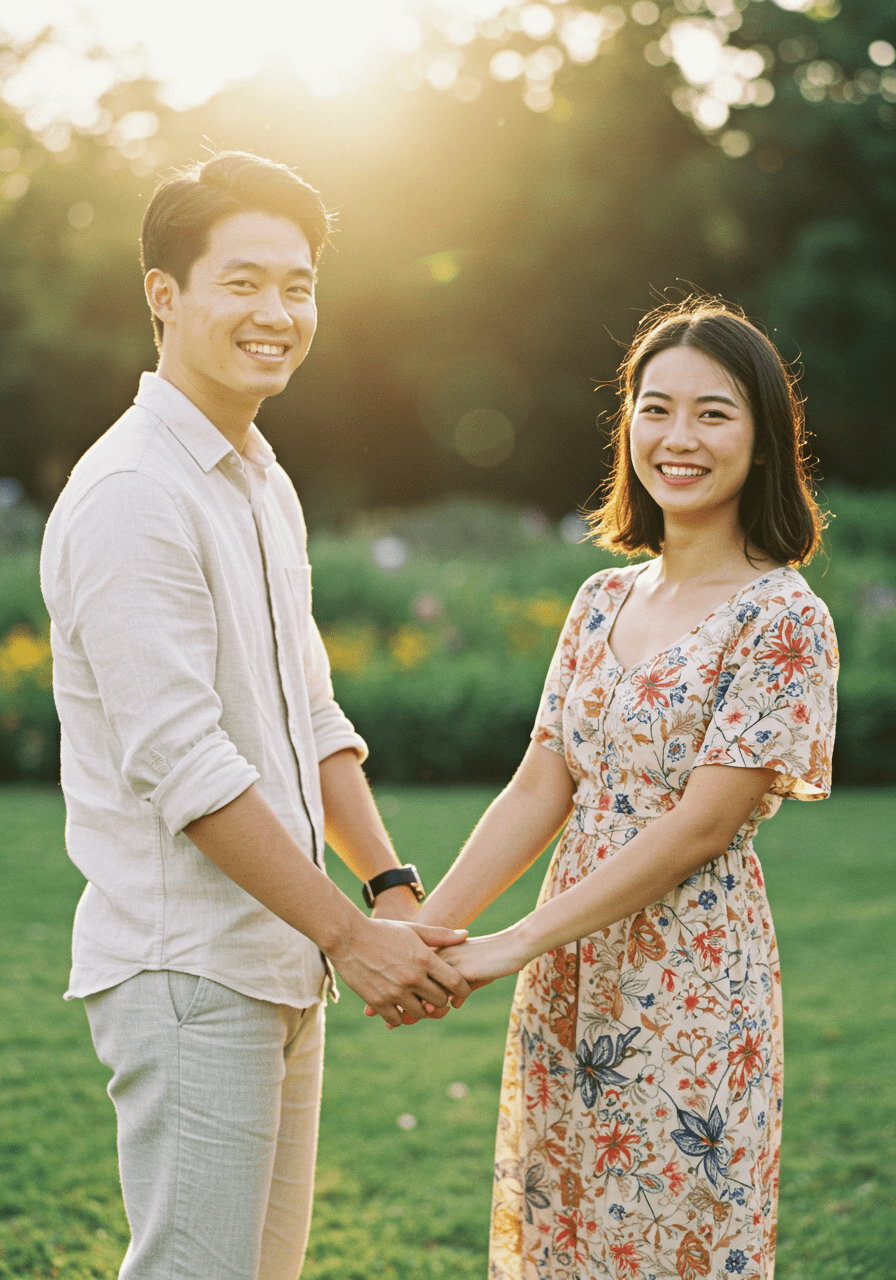 Couple enjoying a romantic walk outdoors, representing revitalizing desire and connection
