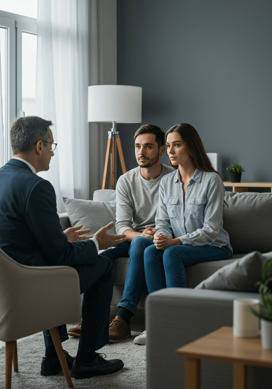 A professional providing guidance to a couple about managing differing sex drives