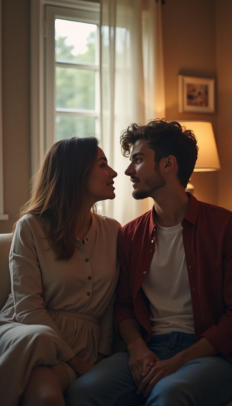 Couple engaging in an intense conversation indoors, illustrating anxious attachment style
