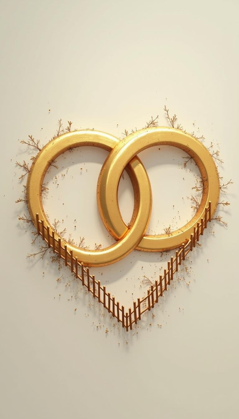 Symbolic image of marriage and boundaries, emphasizing protecting marital peace from in-law interference.