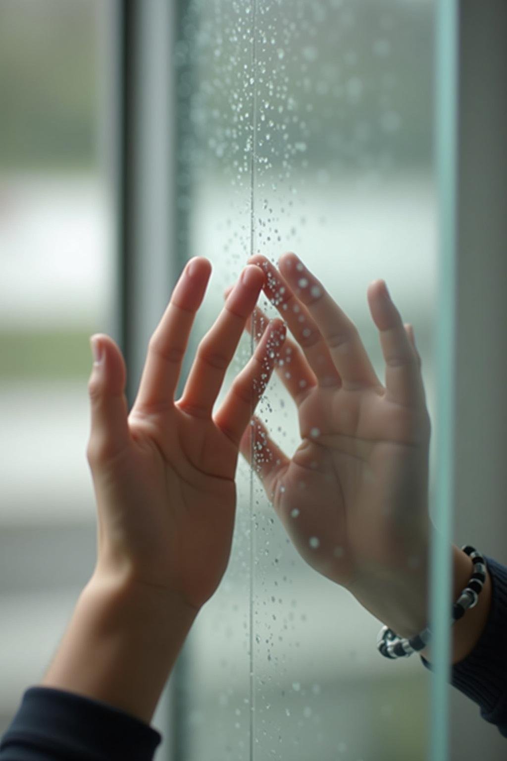 Hands holding a clear barrier to depict the balance between openness and protecting oneself