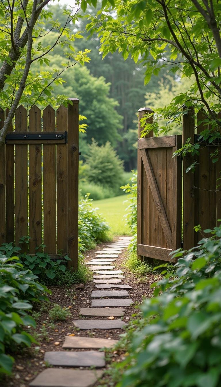 Garden fence with an open gate showing openness and healthy boundaries