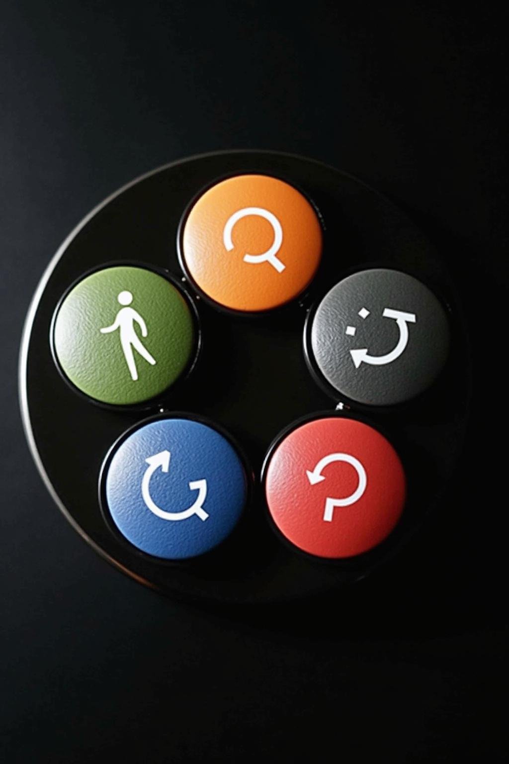 Icons depicting the five desire types of the erotic blueprints, each with unique colors and symbols.