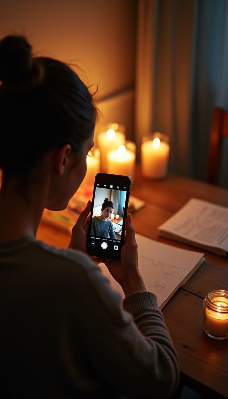 Individual journaling at home with a warm ambiance, symbolizing self-reflection and healing after friendship loss.