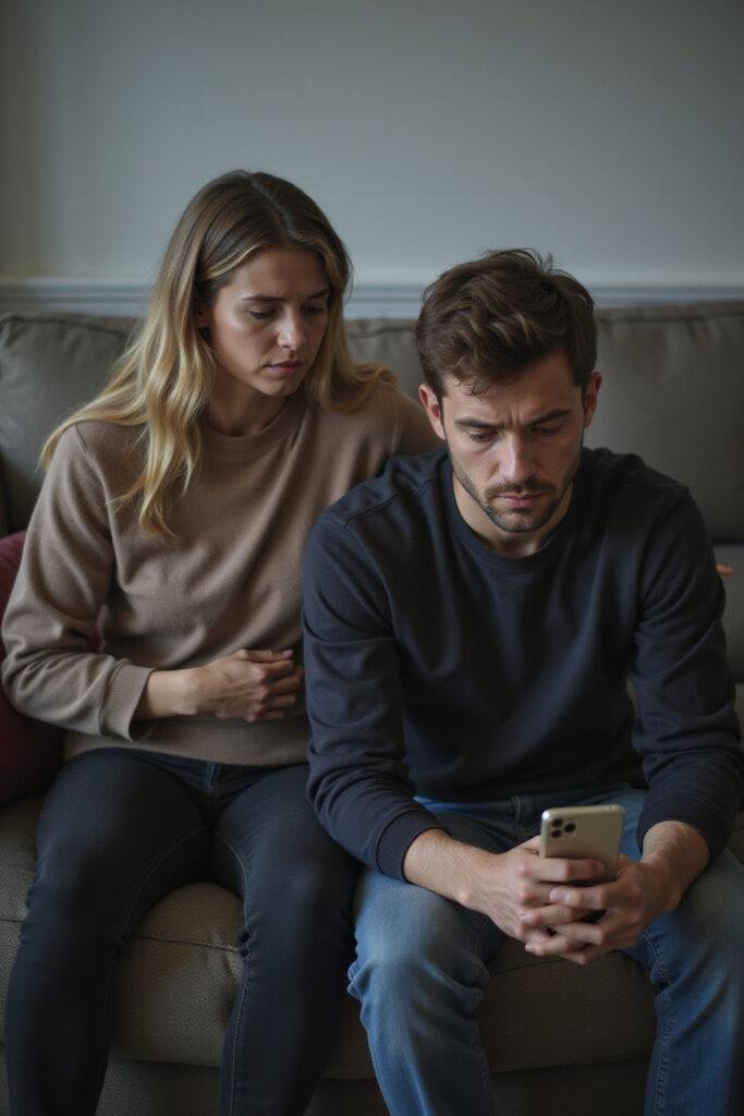 Stressful couple experiencing anxiety affecting their intimacy and relationship