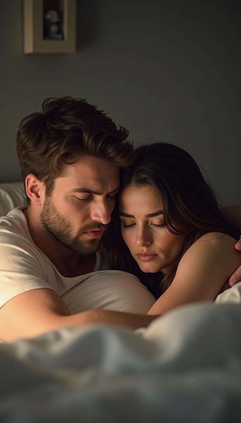 Couple showing signs of emotional strain and reduced intimacy due to stress and anxiety