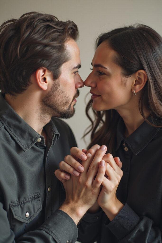 Couple displaying emotional tension, illustrating confusion between trauma bonding and genuine love