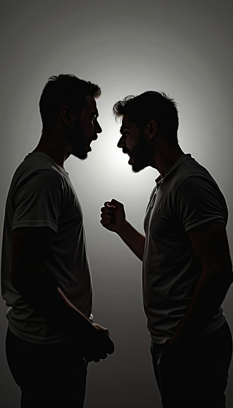 Pair of arguing individuals representing emotional conflict in relationships