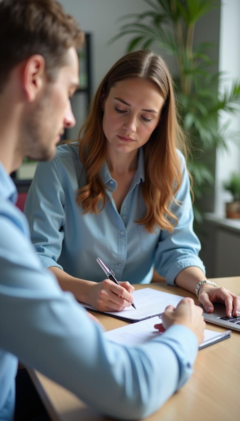 A person composing an apology message on paper to mend a misunderstanding with a coworker
