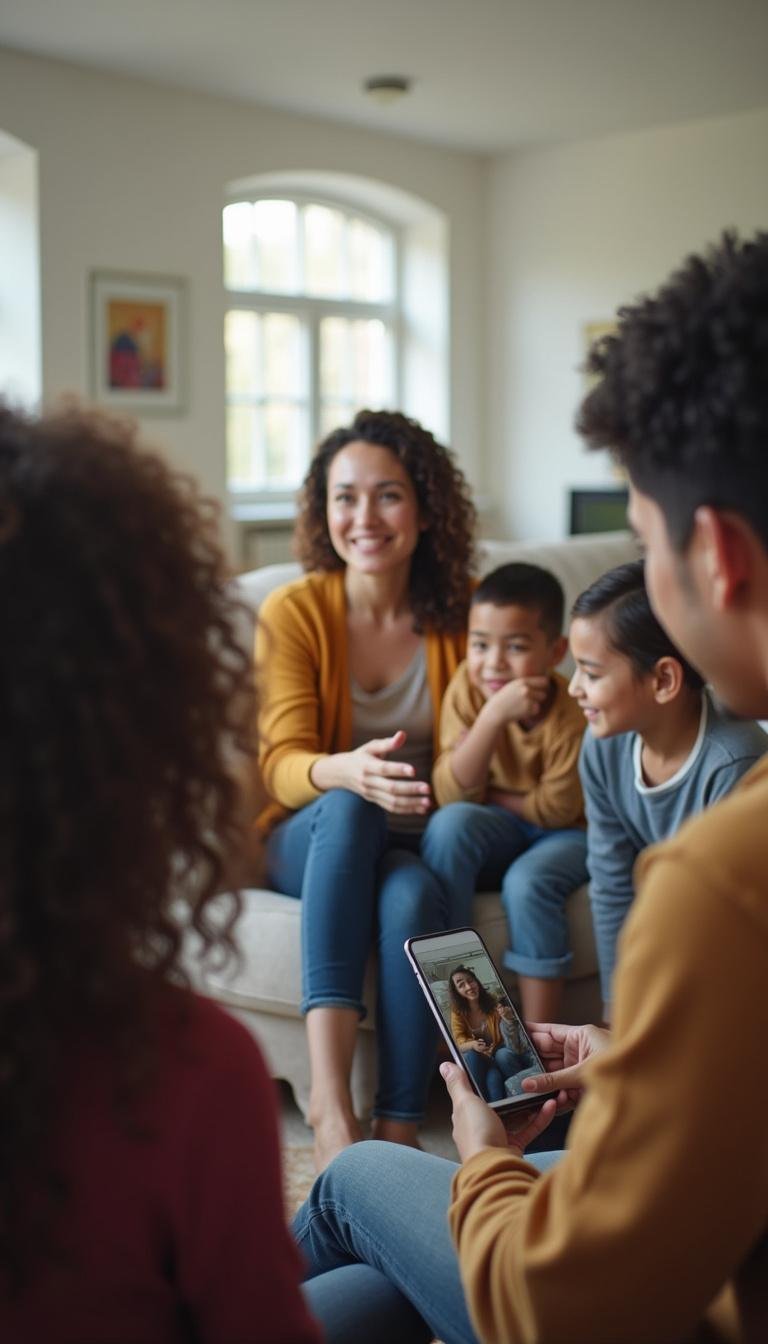 Therapist and family in a session, depicting healing and breaking intergenerational trauma cycles.