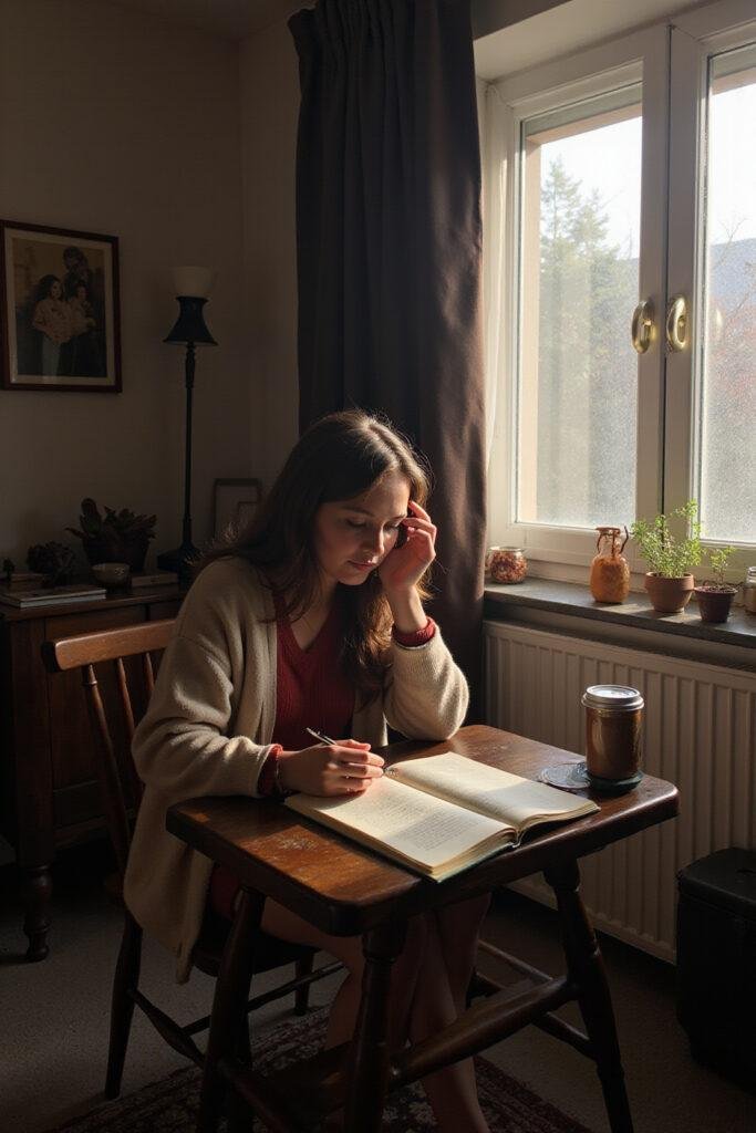 Individual deep in journaling to explore shadow work and emotional triggers in relationships
