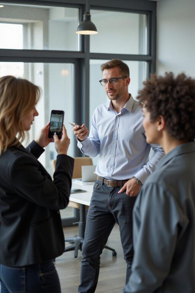 Manager providing constructive feedback to an employee in an office to foster growth and understanding
