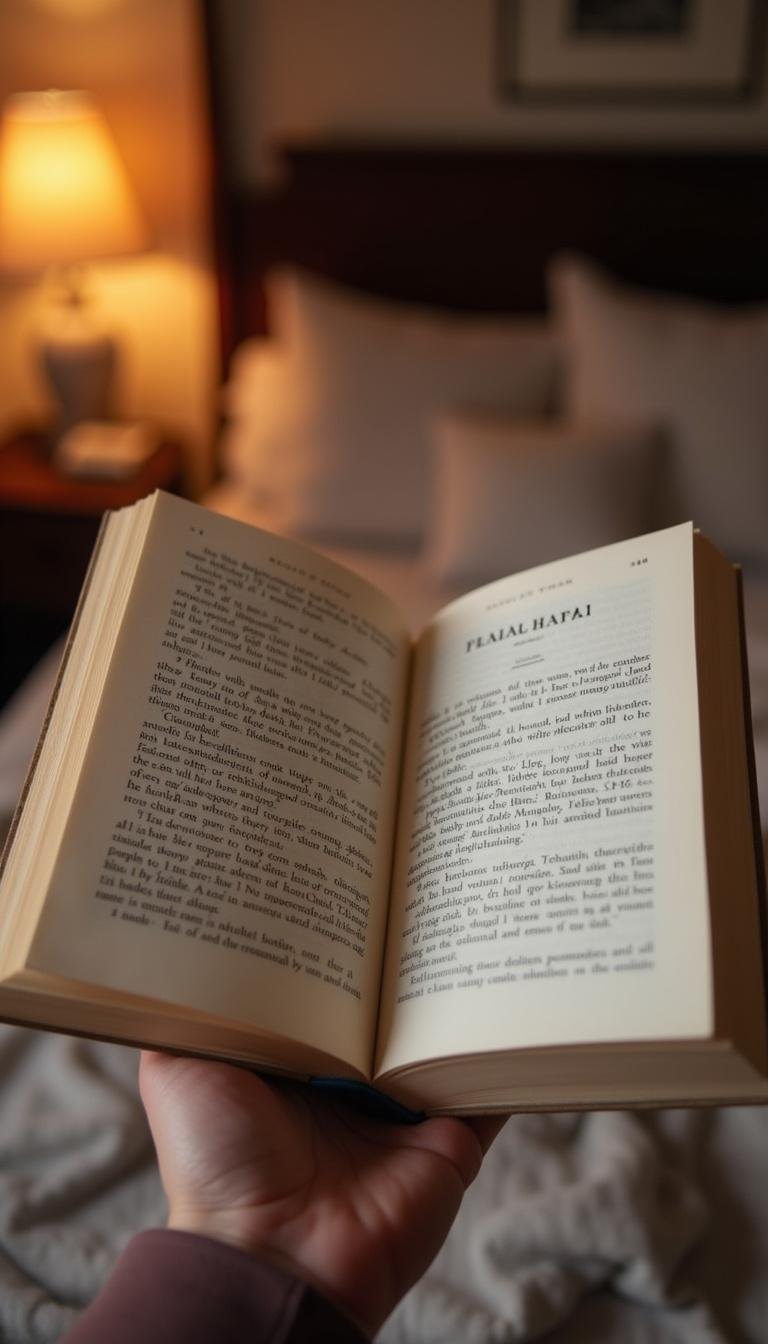 Open book on female pleasure myths in a bedroom setting, symbolizing education and debunking myths.