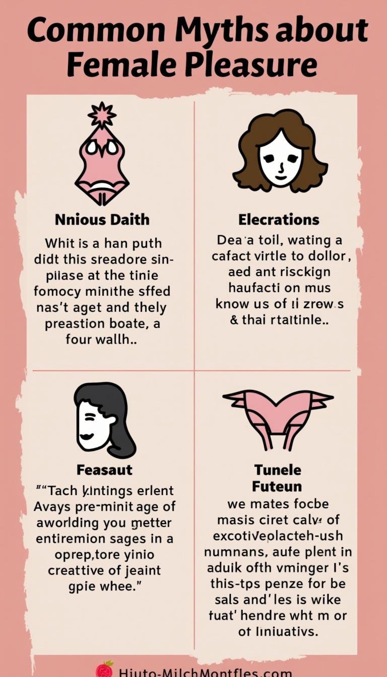 Infographic comparing myths and facts on female pleasure, designed for educational purposes.