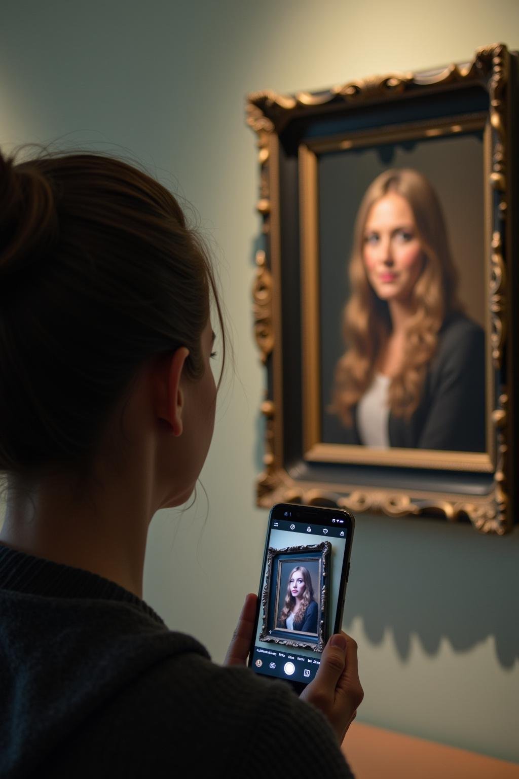 Individual contemplating art or a photograph, symbolizing the psychology behind personal turn-ons and preferences
