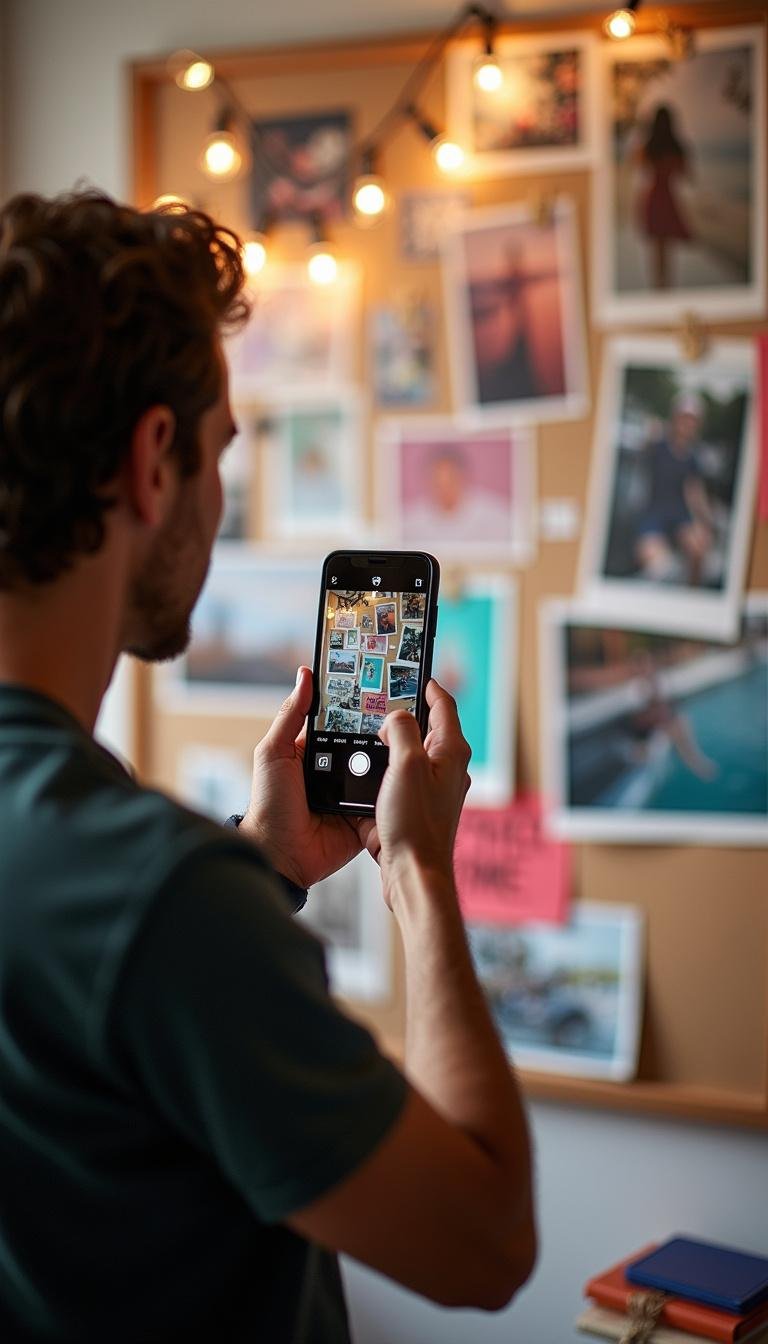 Person selecting images on a mood board representing different personal turn-ons and interests for psychological insights