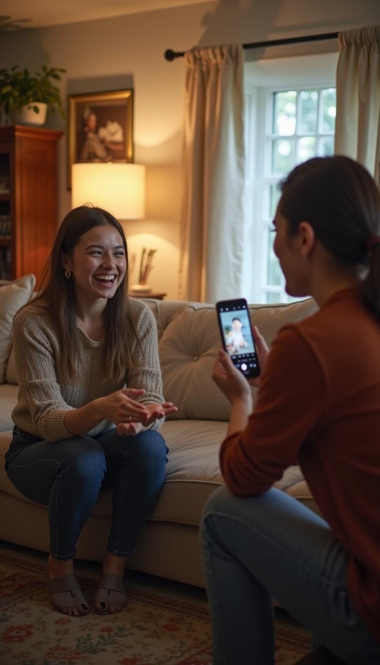 Two friends engaged in an honest conversation in a cozy setting, highlighting genuine friendship