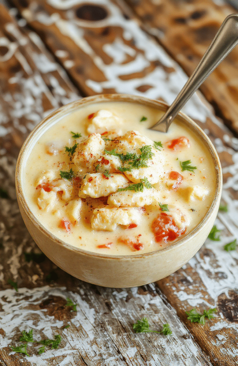 A warm bowl of creamy white chicken chili topped with shredded cheese, cilantro, and a dollop of sour cream, served on a rustic wooden table with fresh ingredients around, showcasing a thick, hearty texture and inviting presentation.