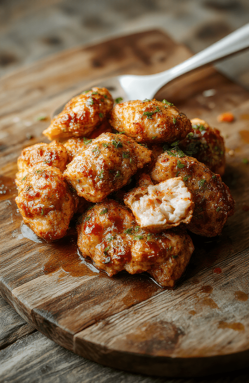A vibrant plate of homemade butter chicken featuring tender chicken pieces coated in rich, creamy tomato-based sauce. The dish is garnished with fresh cilantro and served alongside steamed basmati rice, with a sprinkle of chopped herbs adding color contrast. The presentation emphasizes the glossy sauce, soft textures, and inviting warm tones, styled on a rustic wooden surface with natural lighting highlighting the textures.
