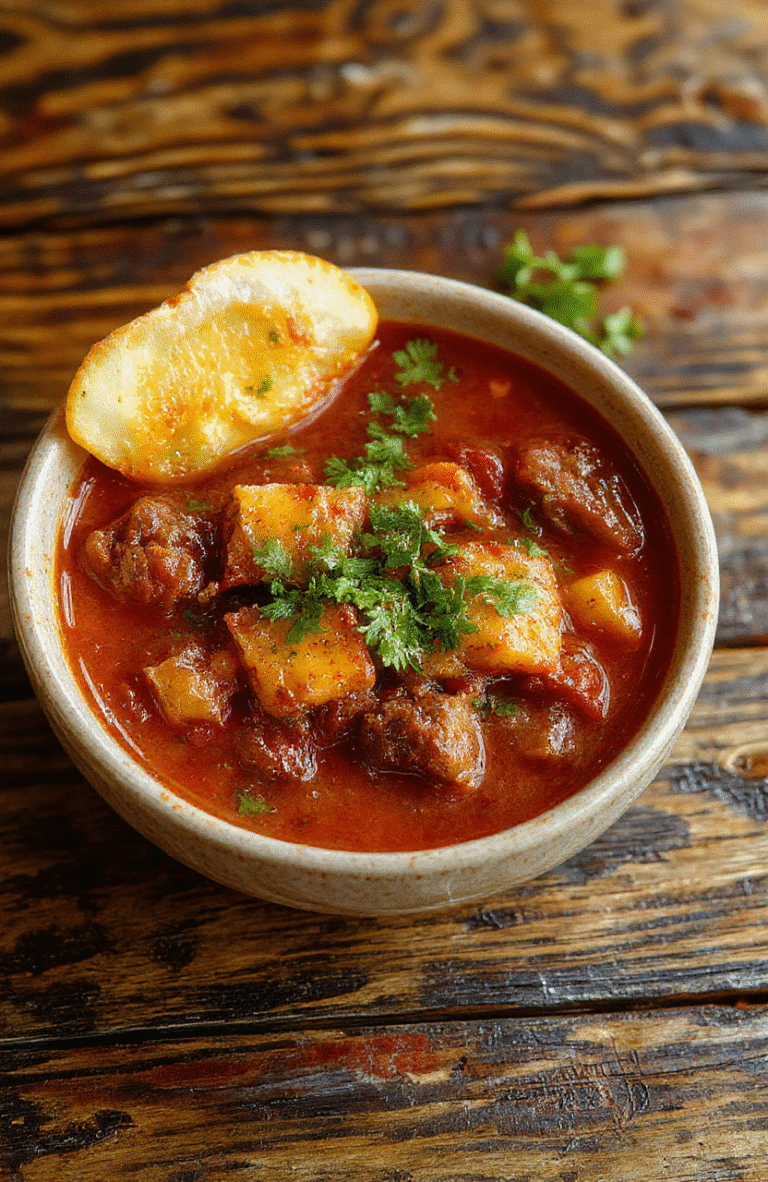 A vibrant bowl of Mexican birria stew with tender shredded beef, rich red broth, fresh cilantro, sliced onions, and lime wedges, served on a rustic wooden surface with a side of warm tortillas, textures of tender meat and crispy toppings vivid and inviting.