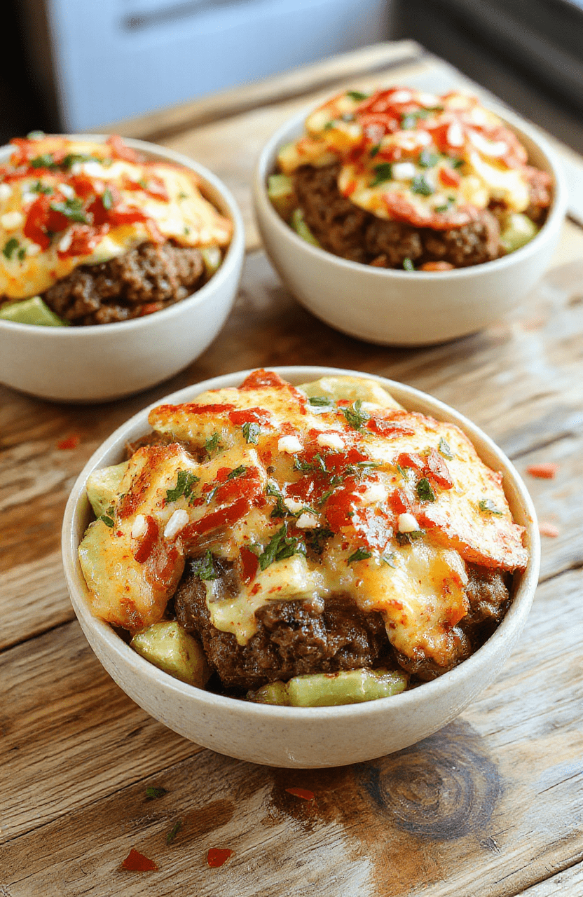 Colorful burger bowls featuring layers of fresh lettuce, ripe tomatoes, grilled chicken, and quinoa, artistically arranged in a rustic bowl, with vibrant greens, reds, and golden tones, styled simply with a hint of herbs for a fresh look.