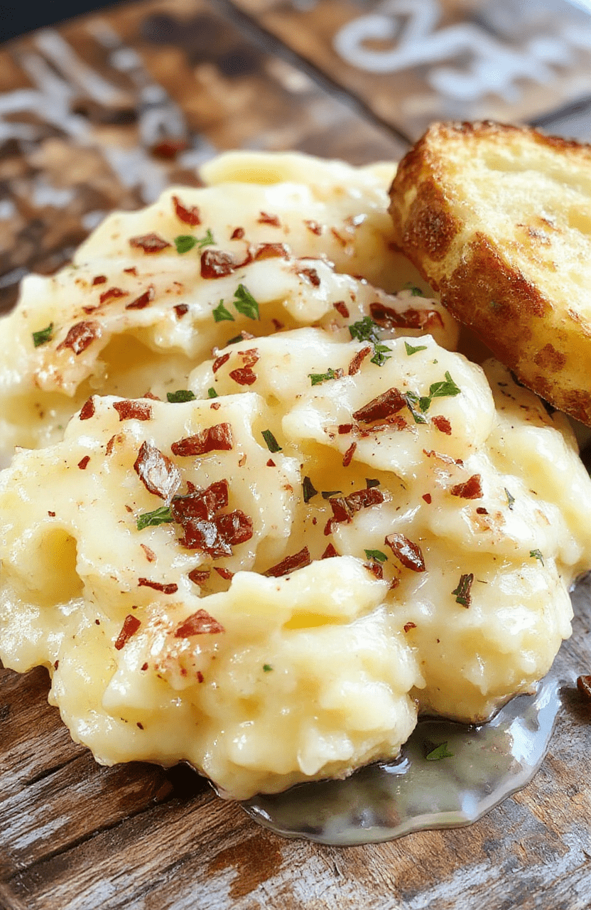 A beautifully styled bowl of creamy baked mashed potatoes topped with melted butter and fresh herbs, surrounded by smooth, fluffy potato mash with a golden crust, garnished with a sprinkle of parsley on a rustic wooden table, with natural lighting highlighting the textures and inviting colors.