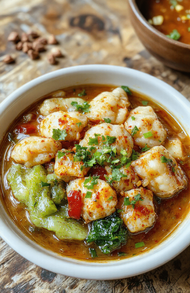 A vibrant and inviting plate of potsticker noodle bowls featuring crispy potstickers arranged atop a bed of colorful stir-fried noodles, garnished with green onions and sesame seeds, with a side of fresh vegetables. The dish is beautifully styled with a rustic wooden background, showcasing steam rising from the hot bowl, emphasizing its warmth and deliciousness.